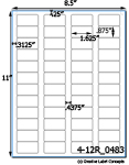 1 5/8 x 7/8 Rectangle <BR>Clear Matte Polyester Printed Label Sheet<BR><B>USUALLY SHIPS IN 2-3 BUSINESS DAYS</B>