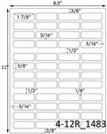 1 7/8 x 5/8 Rectangle<BR>Clear Matte Polyester Printed Label Sheet<BR><B>USUALLY SHIPS IN 2-3 BUSINESS DAYS</B>
