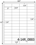 2 x 3/4 Rectangle <BR>Clear Matte Polyester Printed Label Sheet<BR><B>USUALLY SHIPS IN 2-3 BUSINESS DAYS</B>