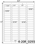 1 3/4 x 1/2 Rectangle w/ Vertical Perforations <BR>Clear Matte Polyester Printed Label Sheet<BR><B>USUALLY SHIPS IN 2-3 BUSINESS DAYS</B>