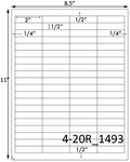 2 x 1/2 Rectangle <BR>Clear Matte Polyester Printed Label Sheet<BR><B>USUALLY SHIPS IN 2-3 BUSINESS DAYS</B>