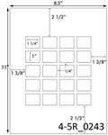 1 1/4 x 1 Rectangle <BR>Clear Matte Polyester Printed Label Sheet<BR><B>USUALLY SHIPS IN 2-3 BUSINESS DAYS</B>