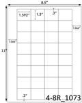 1.592 x 1.3 Rectangle <BR>Clear Matte Polyester Printed Label Sheet<BR><B>USUALLY SHIPS IN 2-3 BUSINESS DAYS</B>