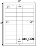 1 1/2 x 1 Rectangle <BR>Clear Matte Polyester Printed Label Sheet<BR><B>USUALLY SHIPS IN 2-3 BUSINESS DAYS</B>