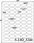 1 1/2 x 3/4 Oval<BR>Recycled White Printed Label Sheet<BR><B>USUALLY SHIPS IN 2-3 BUSINESS DAYS</B>