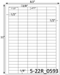 1 1/2 x .477 Rectangle<BR>Clear Matte Polyester Printed Label Sheet<BR><B>USUALLY SHIPS IN 2-3 BUSINESS DAYS</B>