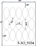 1 1/2 x 2 3/4 Oval<BR>Recycled White Printed Label Sheet<BR><B>USUALLY SHIPS IN 2-3 BUSINESS DAYS</B>
