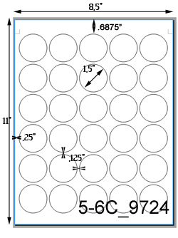 1 1/2 Diameter Round Circle - 30 up<BR>Khaki Tan Printed Label Sheet<BR><B>USUALLY SHIPS IN 2-3 BUSINESS DAYS</B>