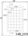 15/16 x 15/16 Square<BR>Clear Matte Polyester Printed Label Sheet<BR><B>USUALLY SHIPS IN 2-3 BUSINESS DAYS</B>