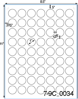 1 Diameter Round Light Brown Kraft Label Sheet<BR><B>USUALLY SHIPS SAME DAY</B>