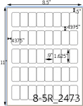 .9 x 1 5/8 Rectangle <BR>Clear Matte Polyester Printed Label Sheet<BR><B>USUALLY SHIPS IN 2-3 BUSINESS DAYS</B>