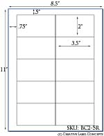 2 x 3.5 Business Card Cardstock Sheet<BR><B>USUALLY SHIPS SAME DAY</B>
