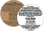 brown kraft candle warning label personalized customized with your business information