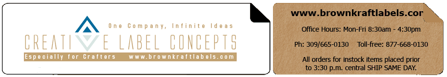 Brown Kraft Labels for candles, soaps and more...