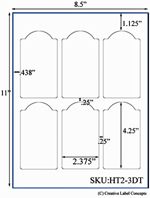 2.375 x 4.25 Dome Top  Rectangle Hang Tag Sheet...