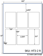  2.375 x 3.50 Rectangle Hang Tag Sheet (die-cut...