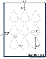 2 x 2.5 Holiday Tree Hang Tag Sheet (die-cut white cardstock) <BR><B>USUALLY SHIPS SAME DAY</B>
