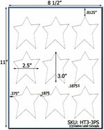 2.5 x 3 Primitive Star Hang Tag Sheet (die-cut white cardstock) <BR><B>USUALLY SHIPS SAME DAY</B>