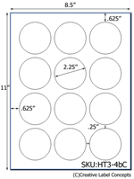 2.25 Diameter Round Hang Tag Sheet (die-cut white cardstock) <BR><B>USUALLY SHIPS SAME DAY</B>