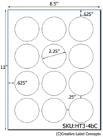 2.25 diameter Round Hang Tag Sheet (die-cut white cardstock) <BR><B>USUALLY SHIPS SAME DAY</B>