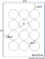 2 Diameter Round Hang Tag Sheet (die-cut white ...