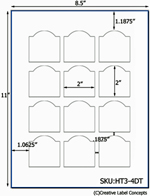 1.75 x 2.75 Dome Top Rectangle Hang Tag Sheet (Die-Cut White Cardstock –