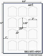2 x 2.25 Pillowed Dome Top Rectangle Hang Tag Sheet (die-cut white cardstock) <BR><B>USUALLY SHIPS SAME DAY</B>
