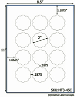 2 Diameter Scallop Shape Hang Tag Sheet (die-cu...