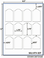 1.75 x 2.75 Dome Top  Rectangle Hang Tag Sheet ...