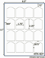 1.75 x 2.25 Dome Top  Rectangle Hang Tag Sheet (die-cut white cardstock) <BR><B>USUALLY SHIPS SAME DAY</B>