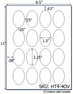 1.5 x 2.25 Oval Hang Tag Sheet (die-cut white cardstock) <BR><B>USUALLY SHIPS SAME DAY</B>