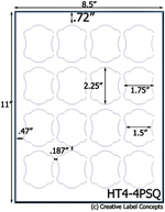 1.75 x 2.25 Pillowed Rectangle Hang Tag Sheet (die-cut white cardstock) <BR><B>USUALLY SHIPS SAME DAY</B>