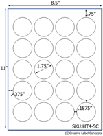 1.75 Diameter Round Hang Tag Sheet (die-cut white cardstock) <BR><B>USUALLY SHIPS SAME DAY</B>
