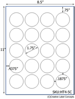 1.75 diameter Round Hang Tag Sheet (die-cut white cardstock) <BR><B>USUALLY SHIPS SAME DAY</B>