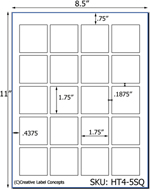 1.75 x 1.75 Square Hang Tag Sheet (die-cut white cardstock) <BR><B>USUALLY SHIPS SAME DAY</B>