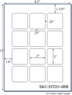 2 x 2 Rectangle Hang Tag Sheet (micro-nikked white or brown kraft cardstock) <BR><B>USUALLY SHIPS SAME DAY</B>