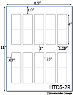 1.25 x 4 Folding Card Rectangle Hang Tag Sheet (micro-nikked white cardstock) <BR><B>USUALLY SHIPS SAME DAY</B>