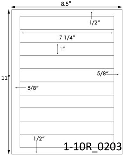 7 1/4 x 1 Rectangle Water-Resistant White Polyester Laser Label Sheet<BR><B>USUALLY SHIPS SAME DAY</B>
