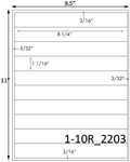 8 1/4 x 1 1/16 Rectangle White Label Sheet<BR><B>USUALLY SHIPS SAME DAY</B>