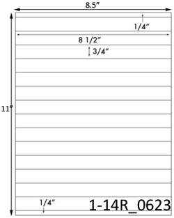 8 1/2 x 3/4 Rectangle White Label Sheet<BR><B>USUALLY SHIPS SAME DAY</B>