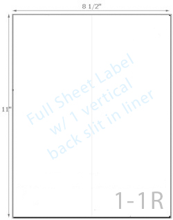 8 1/2 x 11 Rectangle Water-Resistant Silver Polyester Laser Label Sheet w/ 1 vert back slit<BR><B>USUALLY SHIPS SAME DAY</B>