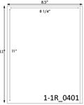 8 1/4 x 11 Rectangle White Label Sheet<BR><B>USUALLY SHIPS SAME DAY</B>