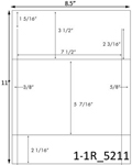 7 1/2 x 5 7/16 Rectangle  White Label Sheet<BR><B>USUALLY SHIPS SAME DAY</B>