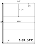 8 1/2 x 3 1/2 Rectangle Water-Resistant White Polyester Laser Label Sheet<BR><B>USUALLY SHIPS SAME DAY</B>