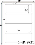 7 x 2 1/2 Rectangle White Label Sheet<BR><B>USU...