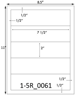 7 1/2 x 2 Rectangle  White Label Sheet<BR><B>USUALLY SHIPS SAME DAY</B>