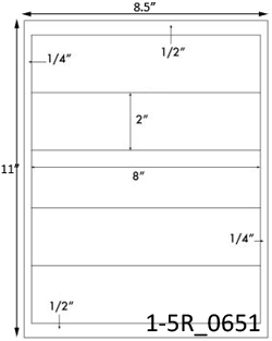 8 x 2 Rectangle <B>PREMIUM</B> Water-Resistant White Inkjet Label Sheet<BR><B>USUALLY SHIPS SAME DAY</B>