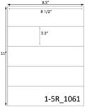 8 1/2 x 2.2 Rectangle White Label Sheet<BR><B>USUALLY SHIPS SAME DAY</B>