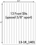 8 1/2 x 11 Rectangle w/ 13 face slits (5/8" apart) White Label Sheet<BR><B>USUALLY SHIPS SAME DAY</B>