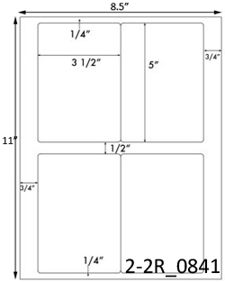3 1/2 x 5 Rectangle White Label Sheet<BR><B>USUALLY SHIPS SAME DAY</B>